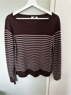 Brown & Cream Striped Women's Gap Sweater